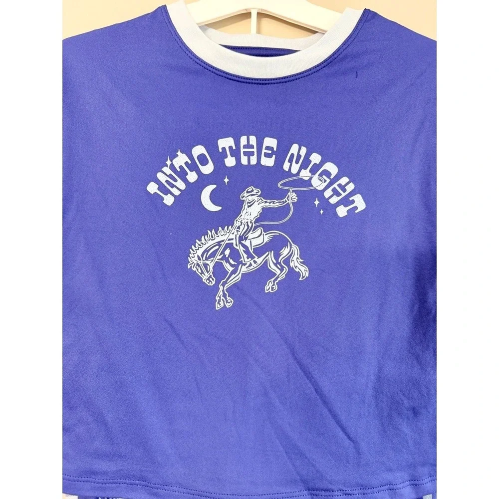 Art Class Pajama Set Boys M(8) Purple Cowboy Plaid Into The Night NWT